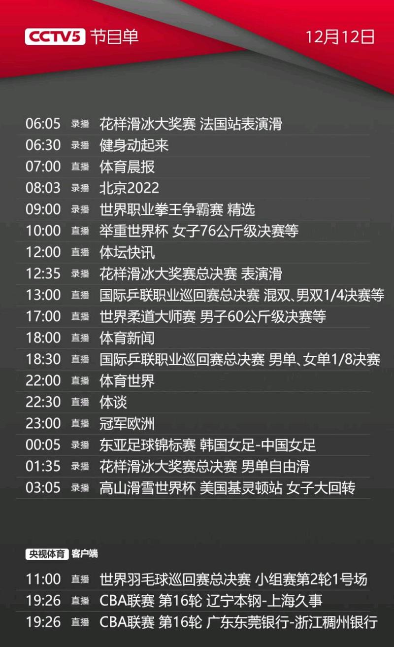 cctv5体育节目表篮球,效能解答解释落实_游戏版121，127.12